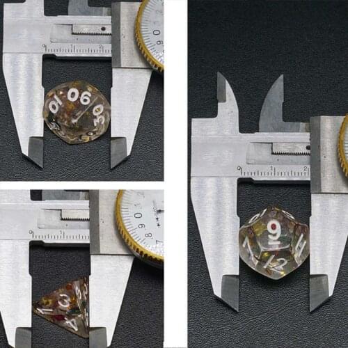 7pcs Transparent Multicolored Polyhedral Dice Set TRPG DND Table Game Dice Q0KB