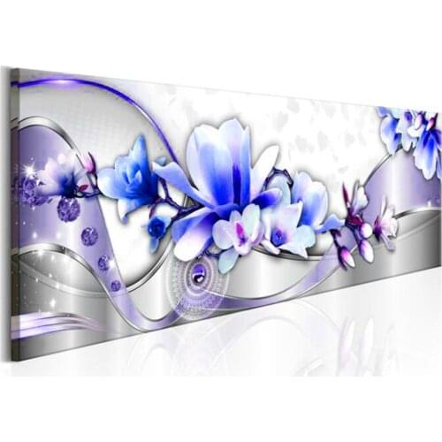 Blue Aesthetical Flower 5d diy Diamond Painting Full Square Round Diamond Embroidery Mosaic diamant Painting Art And Crafts