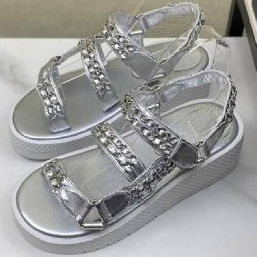 Chain Women Sandals Zapatos Mujer Elegant Ladies Shoes Summer Gladiator Sandals Fashion Shoes Buckle Shoes Women Sandals Mujer