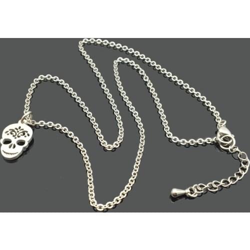 Skullcandy Charm Stainless Steel Chain Necklace High Quality Stainless Steel Skull Pendant Chain Wish Necklace
