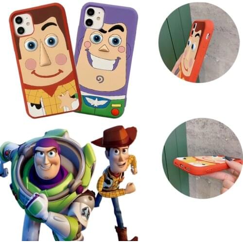 Disney Mickey woody Buzz Lightyear Silicone Phone Case Anti-drop Phone Case for iPhone 12 11 Pro Max Mini XS X XR 7 8 Plus SE 2