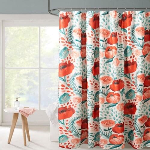 DUNXDECO Country Style Shower Curtain Bathroom Waterproof Cortinas Vintage Garden Corn Poppy Flora Print Polyester Fabric Ridea