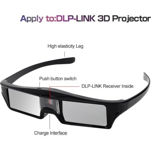 ELECTSHONG DLP 3D Active Shutter Glasses for Optoma Epson/Sony LG Acer DLP-LINK Projectors Gafas 3D Optoma DLP Link 3D Glasses