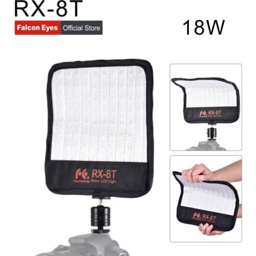 Falcon Eyes 18W Mini Daylight 5600K LED Fotografia Lighting Waterproof Led Video Photo Lamp On Camera Portable Flexible RX-8T