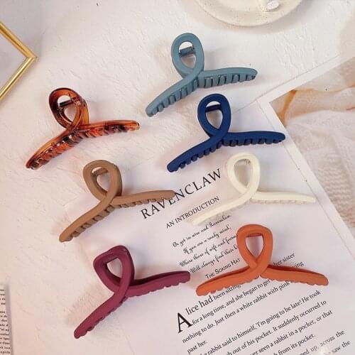French Retro Clip Female Frosted Hair Clip Back of The Head Big Claw Headdress Elegant Temperament Hairpin Multicolor Hair Clamp