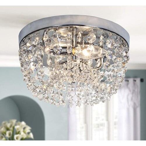 Crystal ceiling lamp modern minimalist bedroom balcony aisle hallway hallway round chandelier
