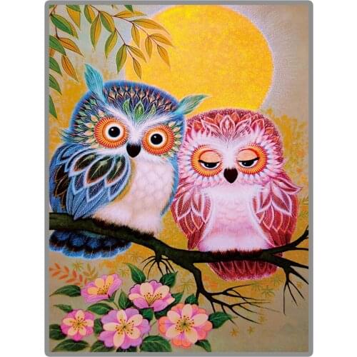Beautiful Painting "Owl Couple" 5D DIY Diamond Painting Full Square/Round Diamond Embroidery Sale Mosaic Picture of Rhinestones
