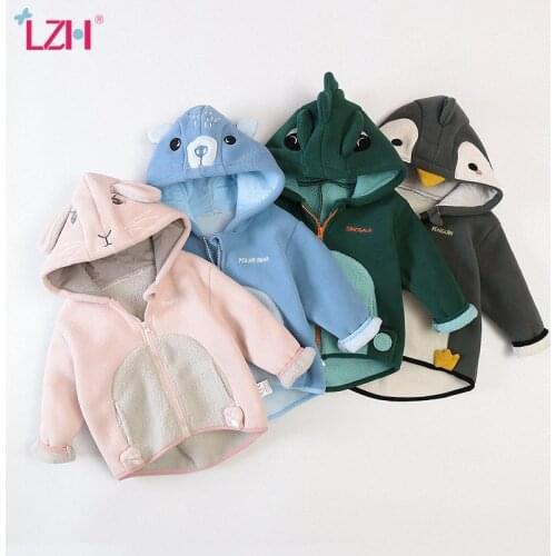 LZH 2021 Jacket For Girls Cute Childrens Winter Coat For Boys Autumn Clothing For Kids 1-4 Year Hoodie For Childrens Outerwear