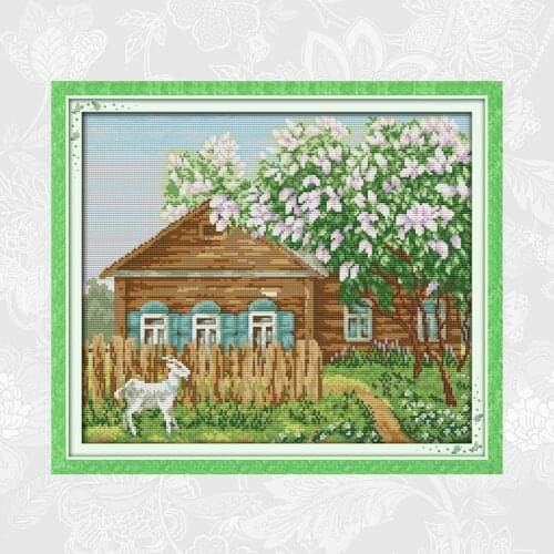 Beautiful Homestead DIY Handmade Needlework Cross-stitch Kits DMC 11CT 14CT Printed Canvas Cross Stitch Embroidery Sets