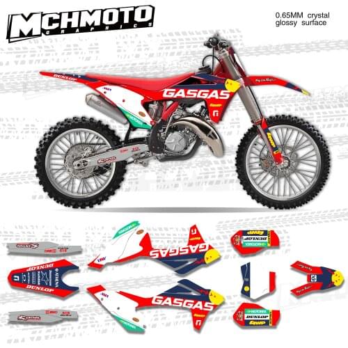 MCHMFG for Custom Team Graphics Backgrounds Decals Stickers Kit For GASGAS EC MC 2021 2022 2023 Decals Stickers
