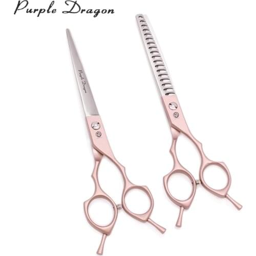 Dog Scissors Set Purple Dragon 6.5" Japanese Stainless Puppy Thinning Shears 9029# Pet Hair Scissors Animal Grooming Scissors