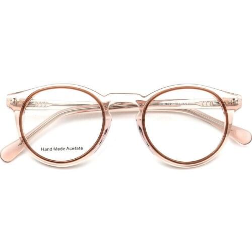 Women Round Bottlecap Eyeglass frame men eyeglasses frames Fullrim Acetate Lightweight Retro Fashion Rx light Glasses Frames