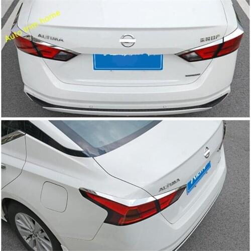 Lapetus Front + Rear Tail Lights Lamps Eyelid Trimming Eyebrows Cover Trim Fit For Nissan Altima Teana 2019 2020 Stainless Steel