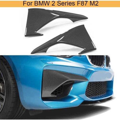 Carbon Fiber Front Bumper Upper Splitters Fog Lamp Covers for BMW 2 Series F87 M2 16-18 Car Front Bumper Air Vent Fender Trims