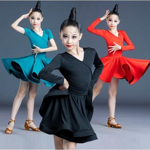 Latin Dance Dress for Girl Ballroom Dancing Kid Competition Dance Costumes Tango Dress Children Practice Dancing Wear Clothing