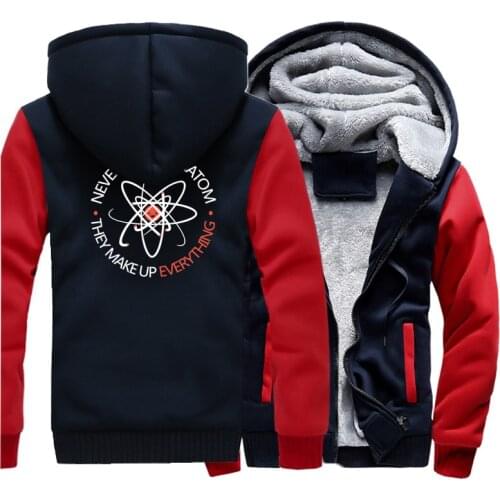 Casual Hoodies For Men 2018 New Arrival Winter Thick Sweatshirt Print Never Trust an Atom They Make Up Everything Tracksuit Kpop