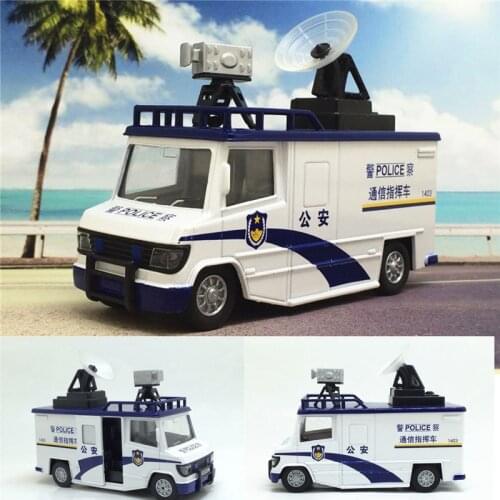 Cute Die Cast Engineering Car Models Electric pull back and go Satellite Broadcast Vehicle Sound Car Toys for children gld3