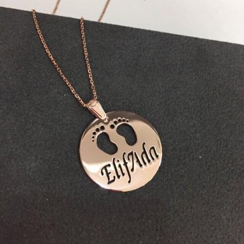 SPECIAL DAY GIFT FOR PERSONAL FOOTPRINT SILVER NECKLACE