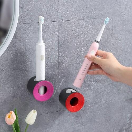 Wall Toothbrush Holder Bathroom Accessories Storage Stand Rack Organizer Mounted Mount Electric Traceless Tooth Brush Base Home