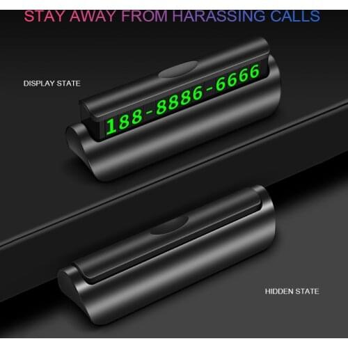 Night Luminous Pressure Hidden Type Car Temporary Parking Card Phone Number Card Plate Car Styling For Auto Parking Accessories