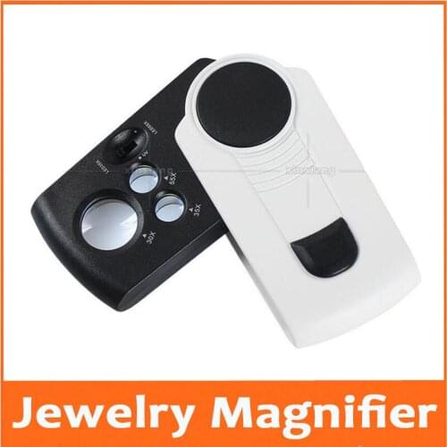 30X 35X 55X LED Illuminated Jadeite Filter Magnifier Jewelry Gem Identifying Type Inspecting Magnifying Glass Loupe with Lamps