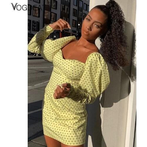 Желтые летние платья VOGDEATT China At AliExpress