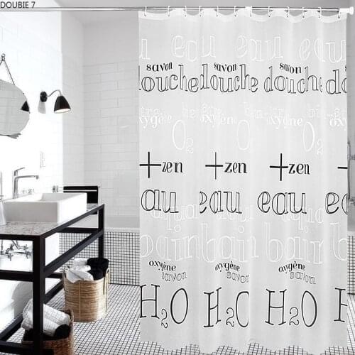 PEVA Letter Printing Shower Curtains Home Decor Bathroom Curtain with Hook Waterproof Partition Curtain Bathtub Mildew Screens