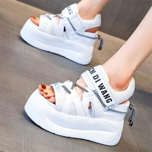 Gladiators Womens Leather Platform Wedge Sandals Open Toe High Heels Summer Fashion Sneaker Boots Creepers Party Casual Shoes