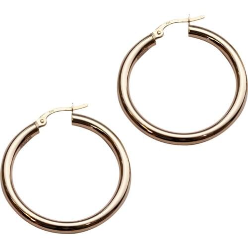 14 karat Gold Ring Earrings (3 CM DIAMETER) For Women Extraordinary Earrings Jewelry