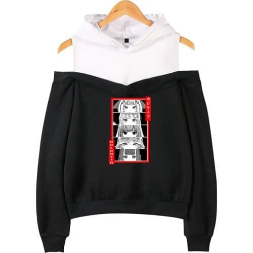 Anime Neon Amelia Calliope Gura Kiara Ina'nis Harajuku Women Strapless Hoodie Pullovers Sweatshirt Hoody Oversized Kawaii Y2K