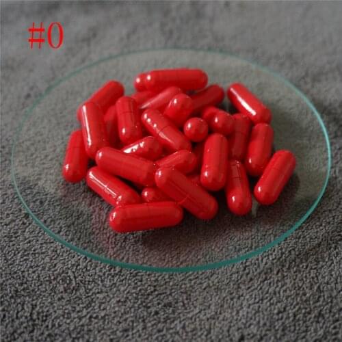 0# 1000/2000/3000/5000/10000pcs Red High quality hollow gelatin capsules joined or separated capsules Empty Capsules