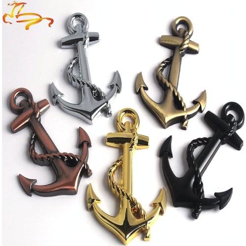 1PC Metal Personality Car Stickers Boat Anchor Hooks Navy Emblem Grill Cross Badge Pirate Ship Car Body Sticker for Zenvo