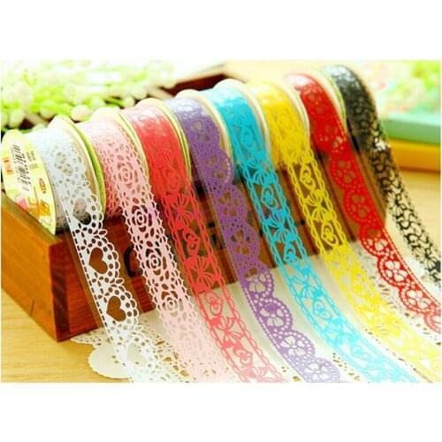 1000pcs Lace Sticky Paper SELF Adhesive Washi Tape Sticker Scrapbooking Decorative DIY