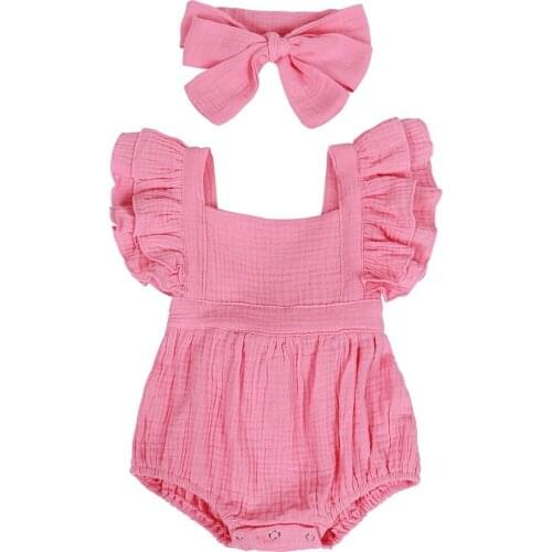 2021 Baby Girl Rompers Outfits Infant Ruffle Onsies For 0-2Y Boys Girls Floral Cute Toddler Jumpsuit Newborn Baby Outfit Clothes