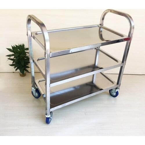 3-Shelf kitchen Restaurant Utility Serving Cart Hand Truck Stainless Steel