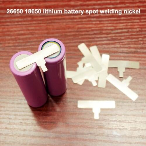 50pcs/lot Power lithium battery nickel plated steel 26650 spot welding nickel plate T battery connection piece SPCC