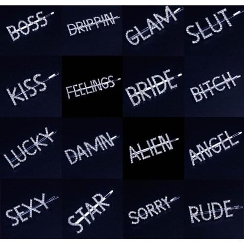 Stonefans Bride Rhinestone Hair Accessories Wedding for Women Crystal Letter Hair Clip Barrette Bobby Pin Christmas Jewelry Gift