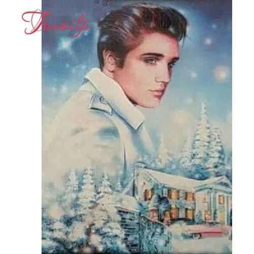 DIY,Diamond Embroidery,Elvis Presley Snow Scene,5D,Diamond Painting,Cross Stitch,Full Square&round,Mosaic Decor,Christmas gift