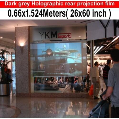 Free delivery cost !! Dark grey color Rear projector screen/foil/film for 3D holo display, shop windows, advertising, event