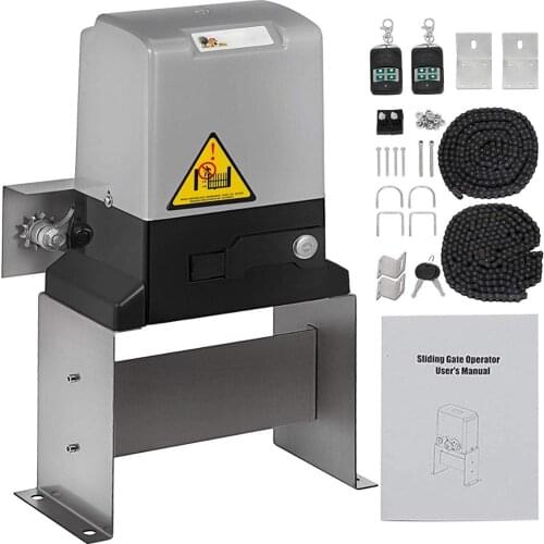 AUTOMATIC SLIDING GATE OPENER DOOR 1400LBS SLIDE ROLLER 600KG WIRELESS REMOTE KIT