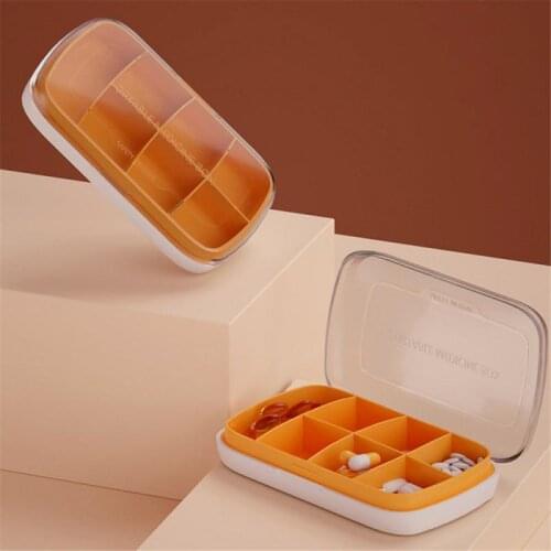 2021 Large Travel Pill Case Seven-cell Medicine Storage Organizer Transparent Box Frosted Lid Container Drug Tablet Dispenser
