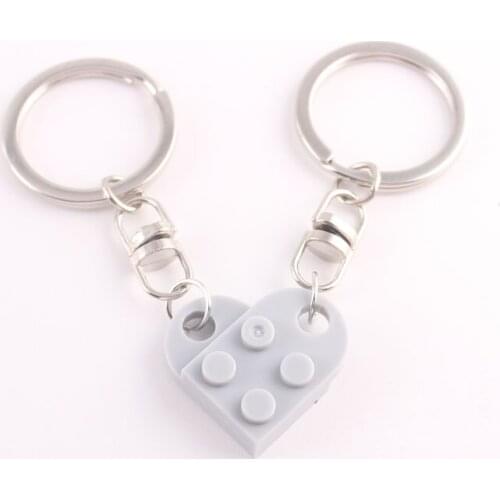 Brick Heart Keychain/ring toys Multicolor Couples Girlfriend Boyfriend Valentines Day BFF Compatible with Educational Gift