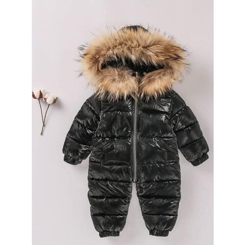 Baby boy girl one-piece down padded jacket, toddler down one-piece, thickened down out, romper, Korean version of the tide