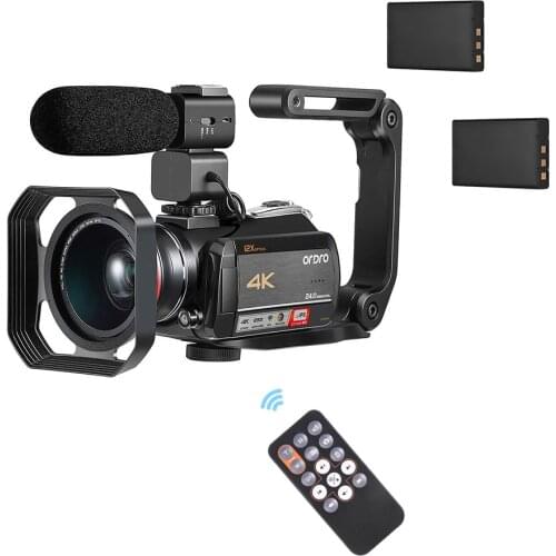 ORDRO AC5 4K WiFi Digital Video Camera Camcorder Recorder DV 24MP 3.1" IPS Touchscreen 12X Optical Zoom Time-Lapse Anti-shake