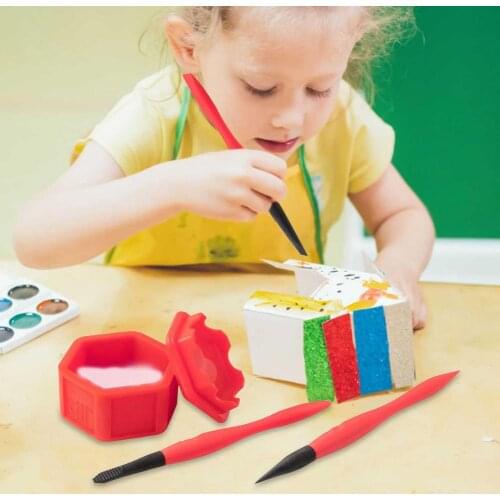 Home DIY Silicone Mini Glue Brushes Multifunctional Set With Sealable Cover Lid Brush Holder For Arts Crafts Woodworking