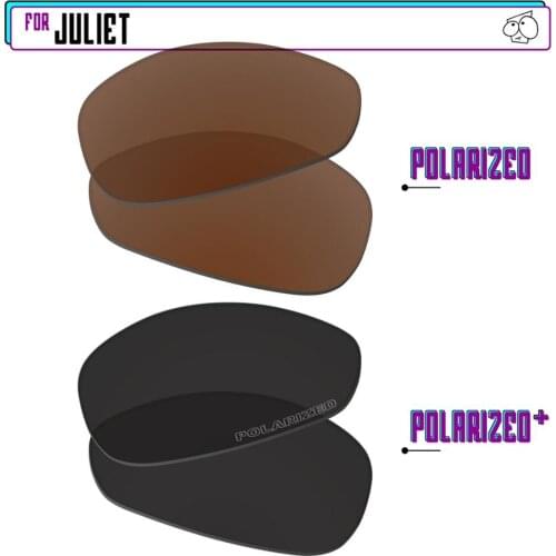 EZReplace Polarized Replacement Lenses for - Oakley Juliet Sunglasses - Black P Plus-Brown P