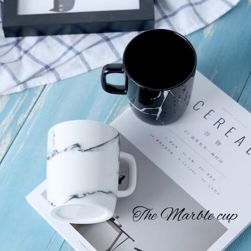 12OZ 350ML Modern Marble Decorative Pattern Ceramic Mug Home Office Porcelain Coffee Milk Tea Drinking Mug Creative Drinkware