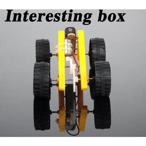 Crab Kingdom assembled L-shaped car, science small production of DIY toy car, children invented scientific experiment materials