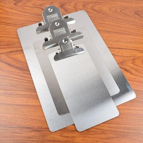 A4/A5 Metal Clip Board Stainless Steel Clipboard Bill File Boards Folder Writing Clips Clamp Paper Holder Menu Splint 1mm