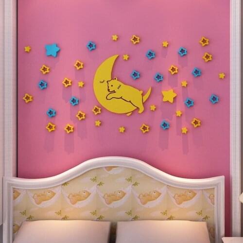 Cute 3d Wall Stickers Children Bedroom Starry Sky Stereo Stickers For Kids Room Baby Nursery Decor Wall Decals Large Size 2019